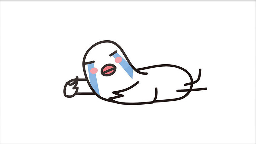 白色小鹅哭动图表情