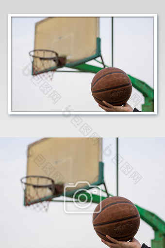 特写篮筐篮球摄影图片