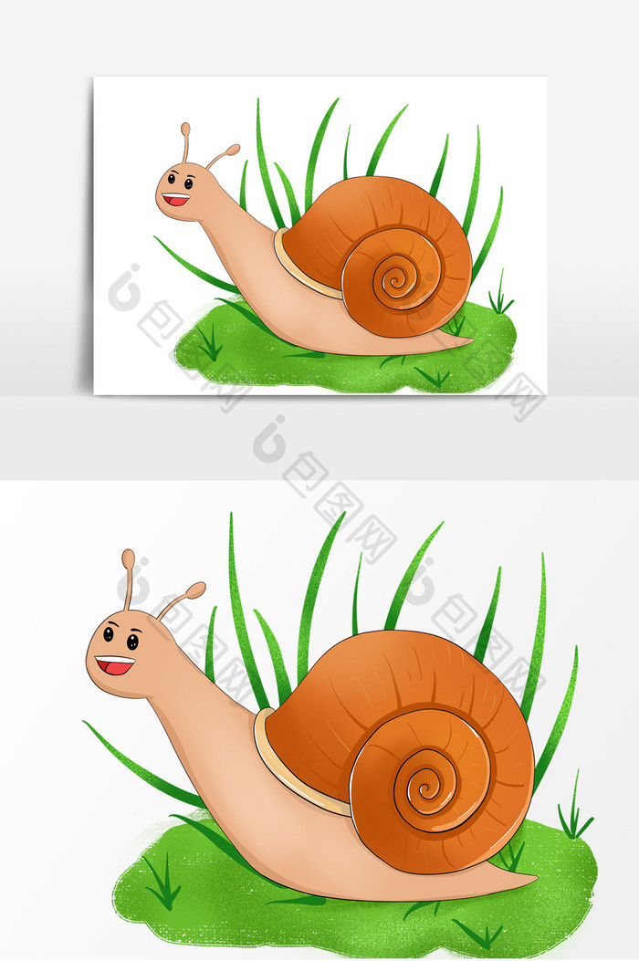 爬行的蜗牛卡通元素