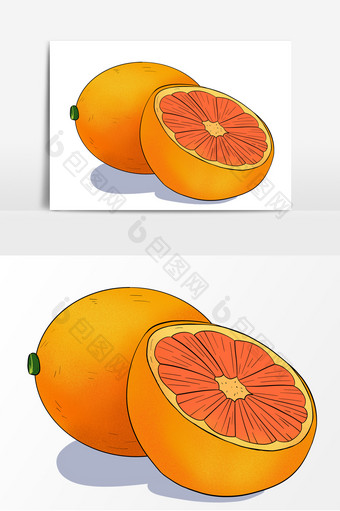 水果橙子卡通元素图片