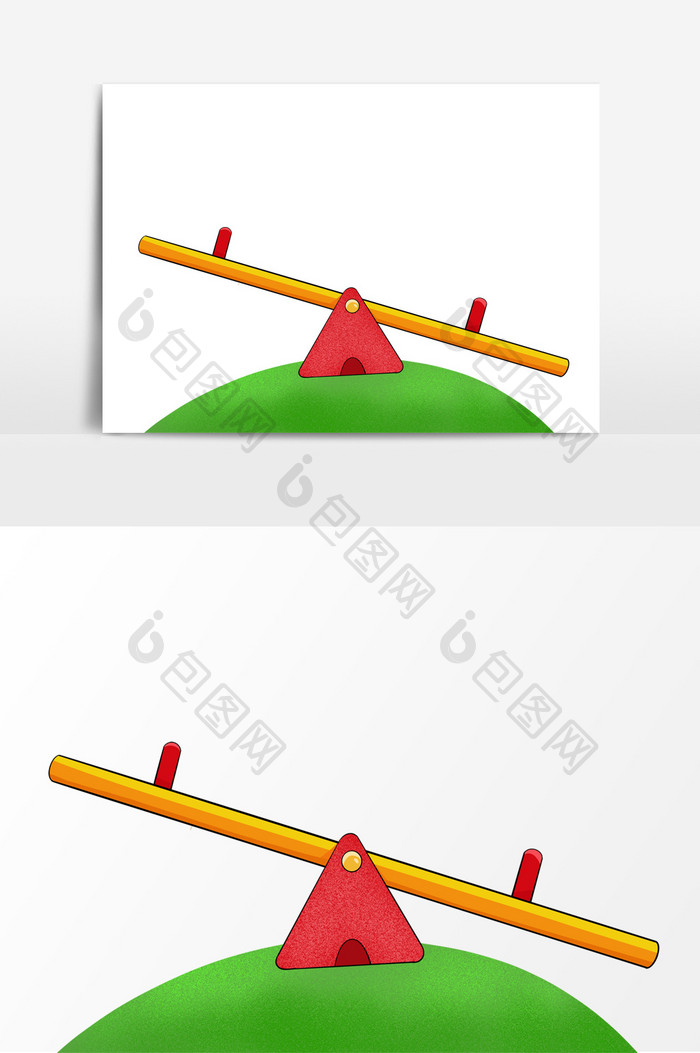 儿童跷跷板卡通元素