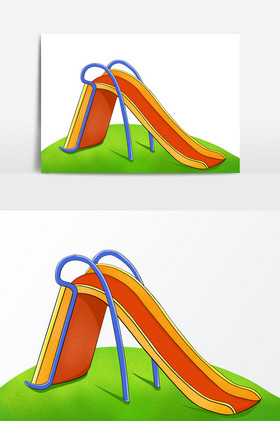 儿童滑滑梯元素图片