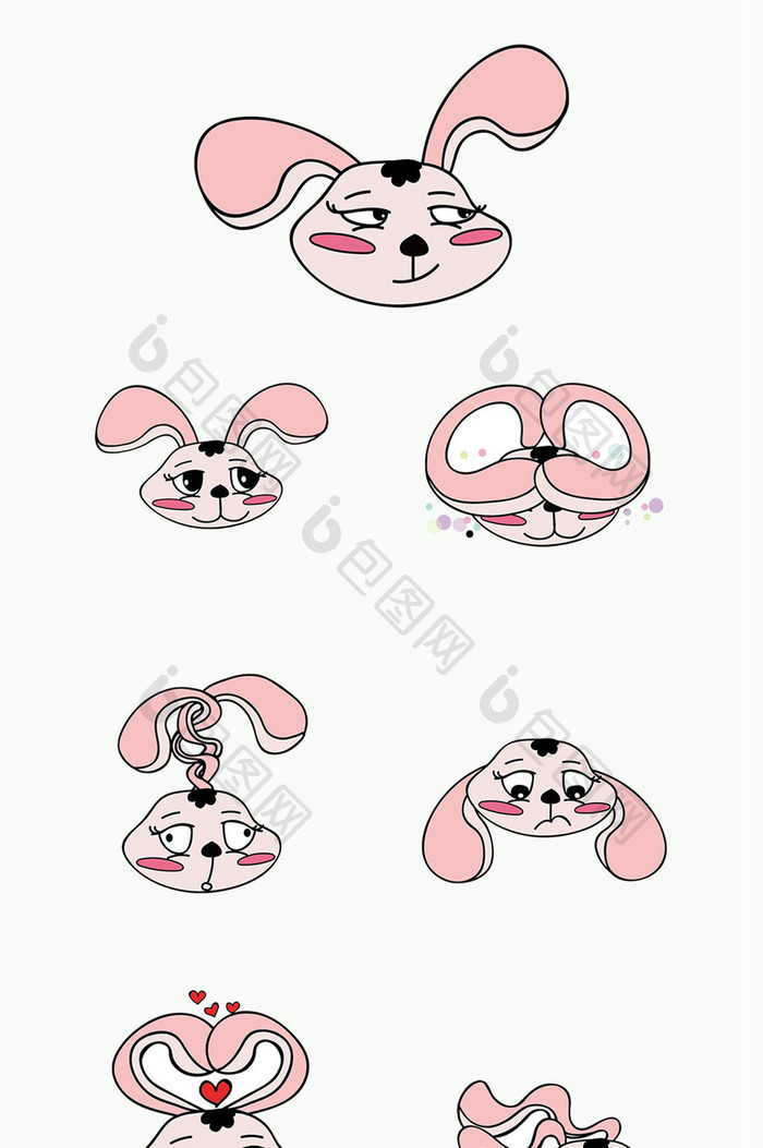 粉色可爱兔子表情包GIF