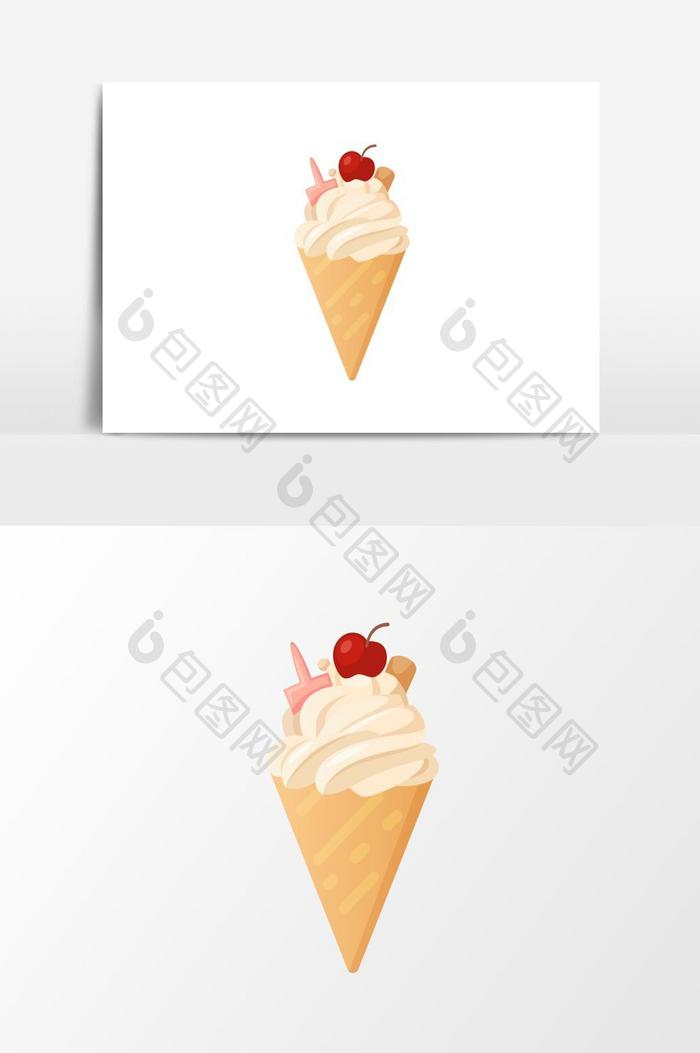 夏日可爱冰淇淋冰淇淋元素矢量设计
