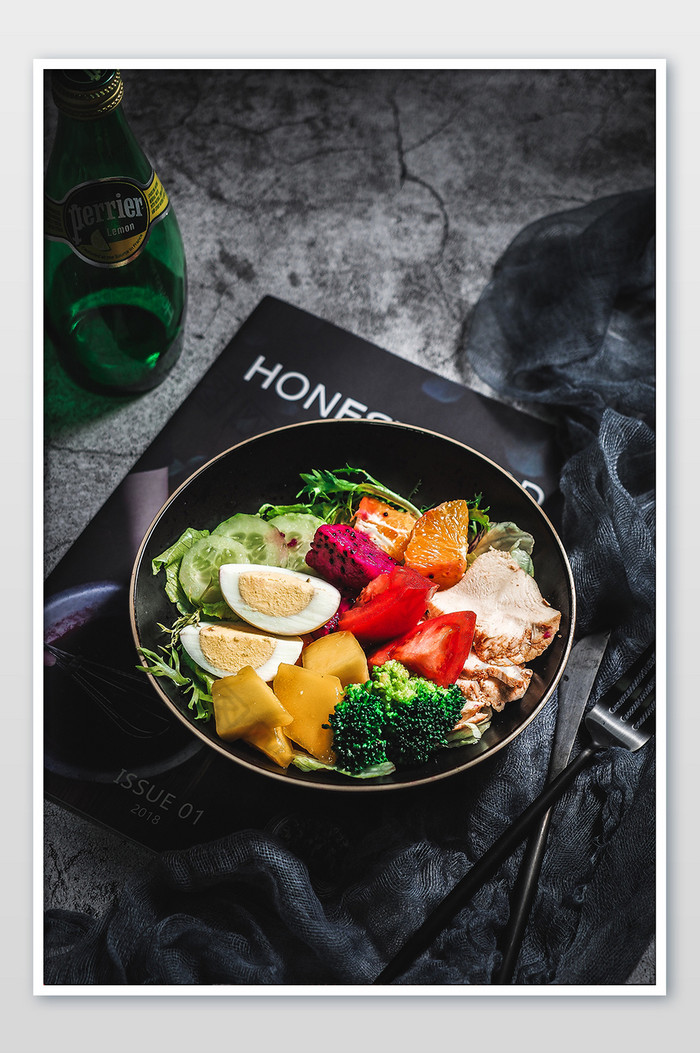 暗调沙拉健康饮食美食摄影图片2图片图片