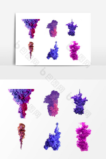 紫色泼墨设计素材图片