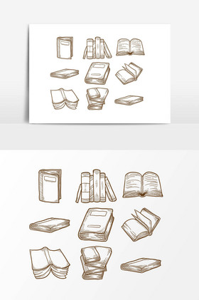 线描书本图片