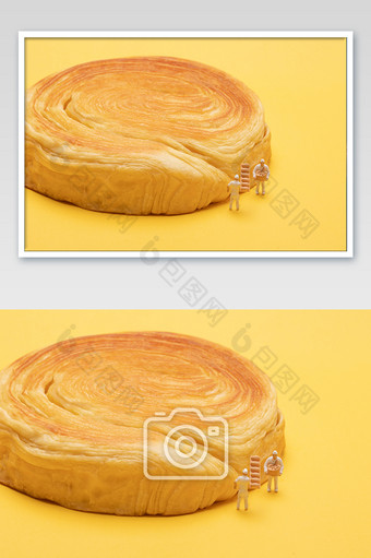 美味可口烘焙西式面包微缩面包师傅摄影图片