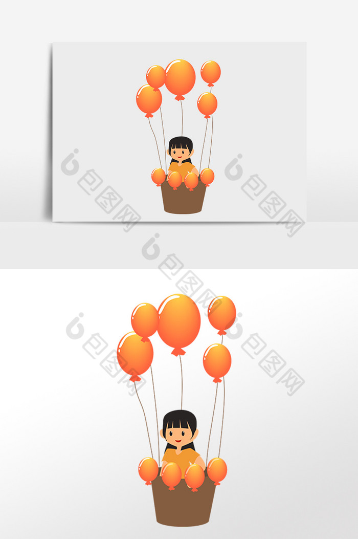 儿童节快乐氢气球女孩插画图片图片