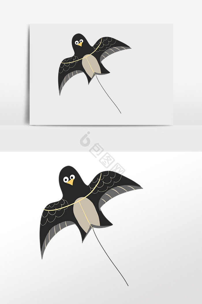 清明动物燕子风筝插画