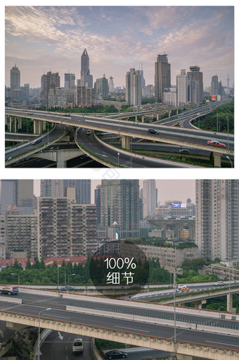 大气上海南北高架延安高架摄影图图片