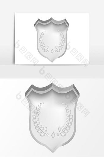 银色胸牌奖牌矢量素材图片