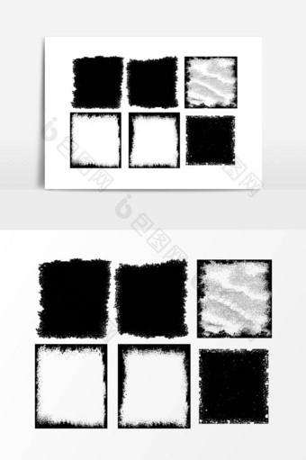 黑白水墨边框设计元素图片