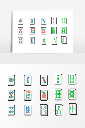 手绘麻将设计元素