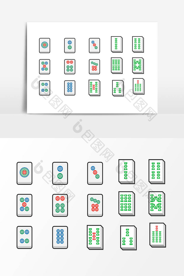 手绘麻将设计元素
