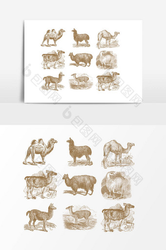 矢量素描动物设计图片