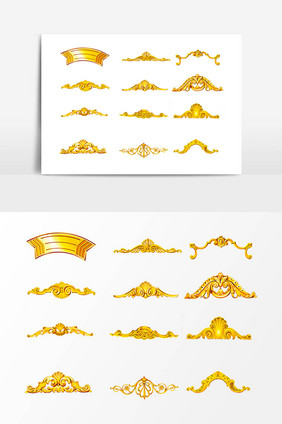 金色高端装饰花纹设计素材