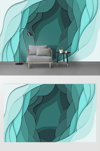 神秘3d空间色彩分割现代墙