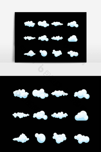 卡通白色云朵设计素材图片