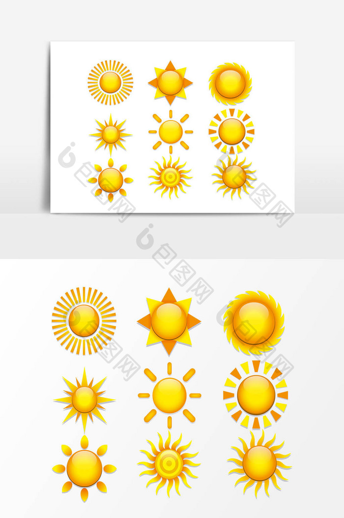 金色太阳图案设计元素