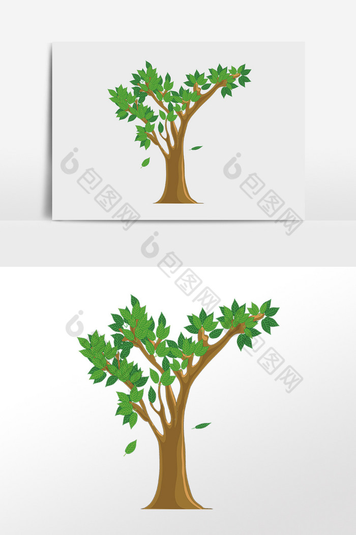 春天植物大树插画图片图片