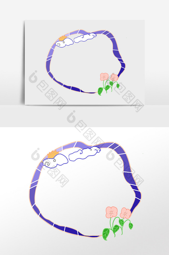 天气花朵边框插画图片图片
