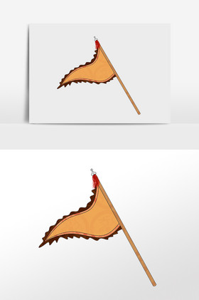 令旗黄标旗中国戏剧插画图片