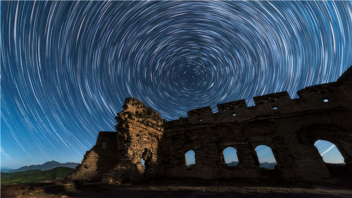 夜晚航拍星空浪漫青春活力动感正能量倒计时