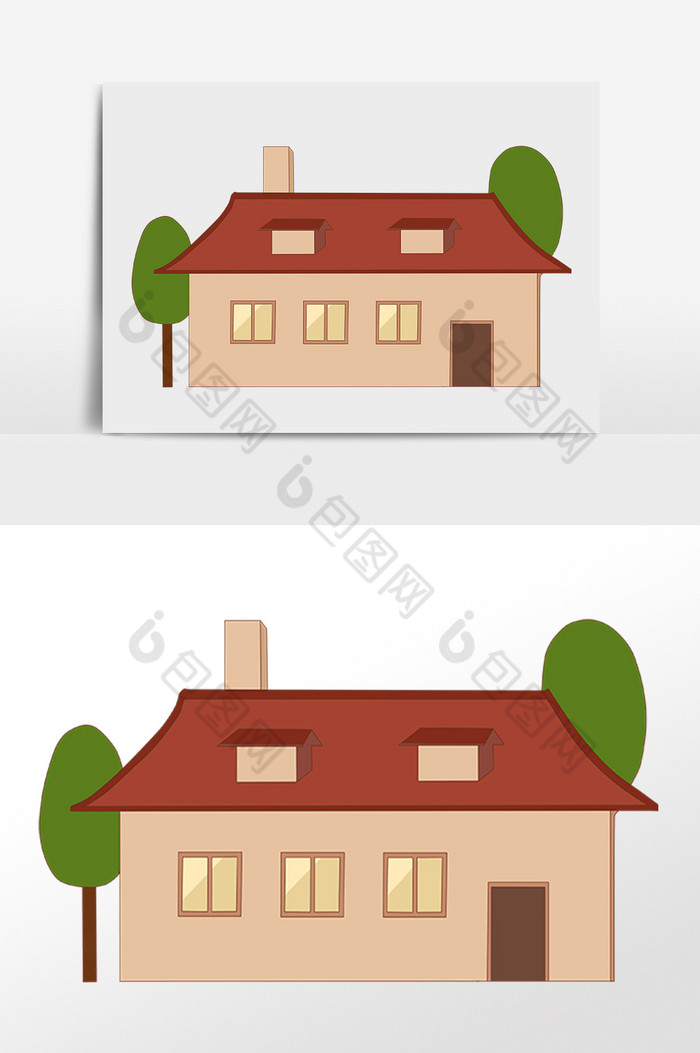 植物装饰建筑房子插画图片图片