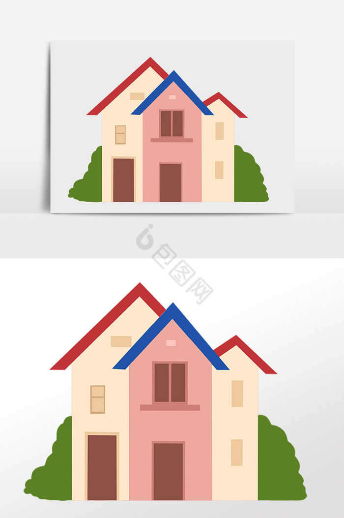 别墅建筑房子插画