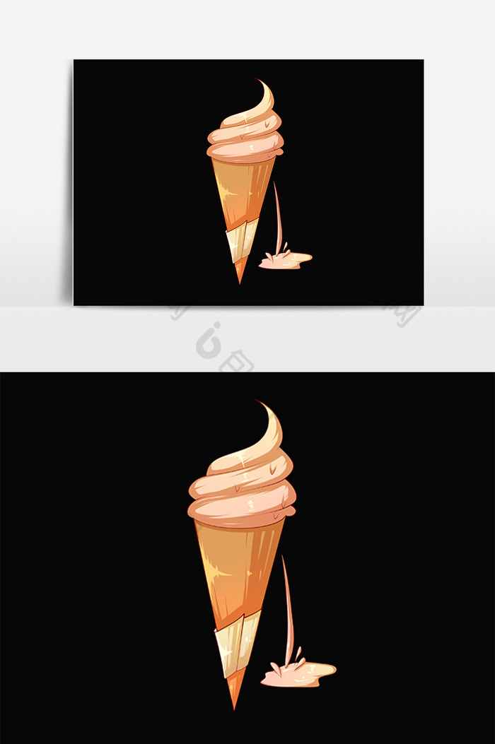 美味冷饮蛋卷冰淇淋插画图片图片