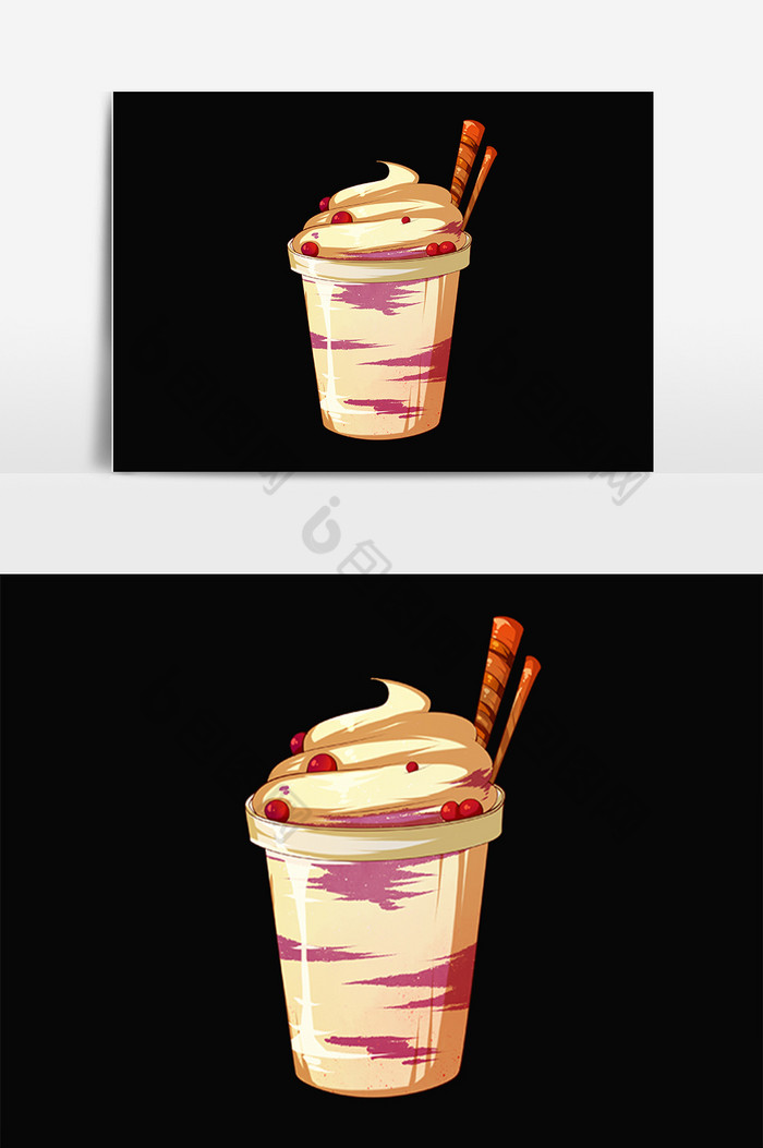 美味冷饮零食冰淇淋杯插画图片图片