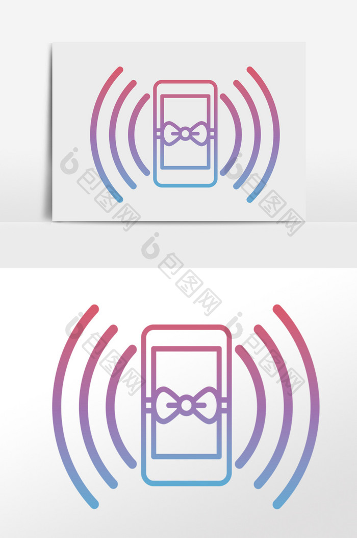 手绘5g时代手机网络插画