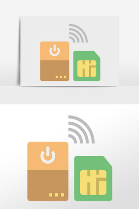 手绘5g移动网络手机卡插画