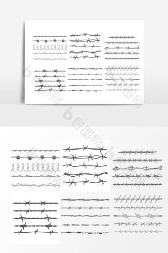 铁丝网围栏设计元素图片