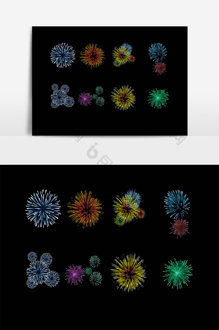 彩色烟花绽放设计素材