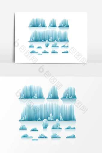 蓝色冰山设计元素图片
