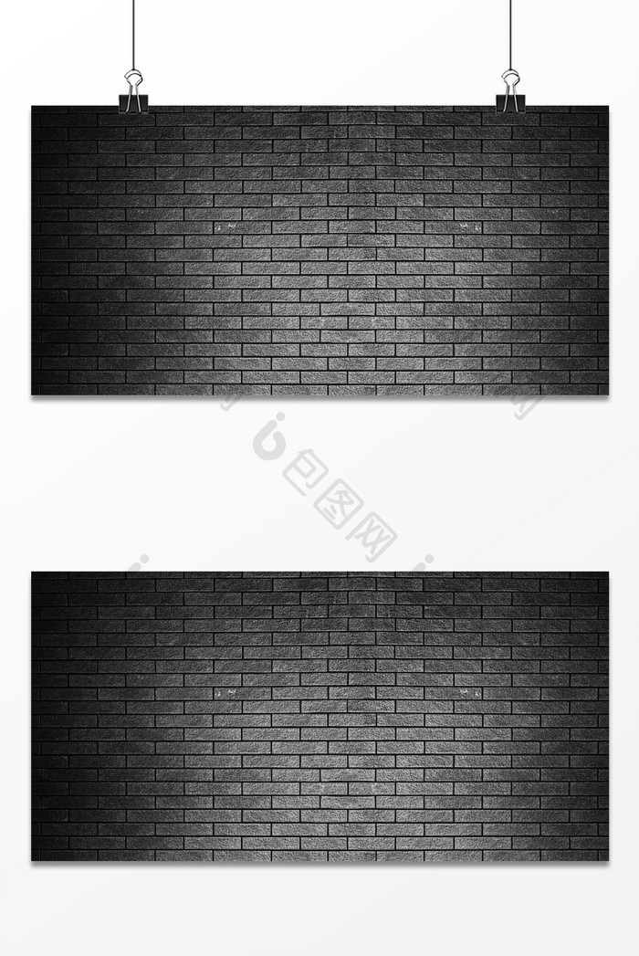 黑色墙面砖墙纹理材质背景图