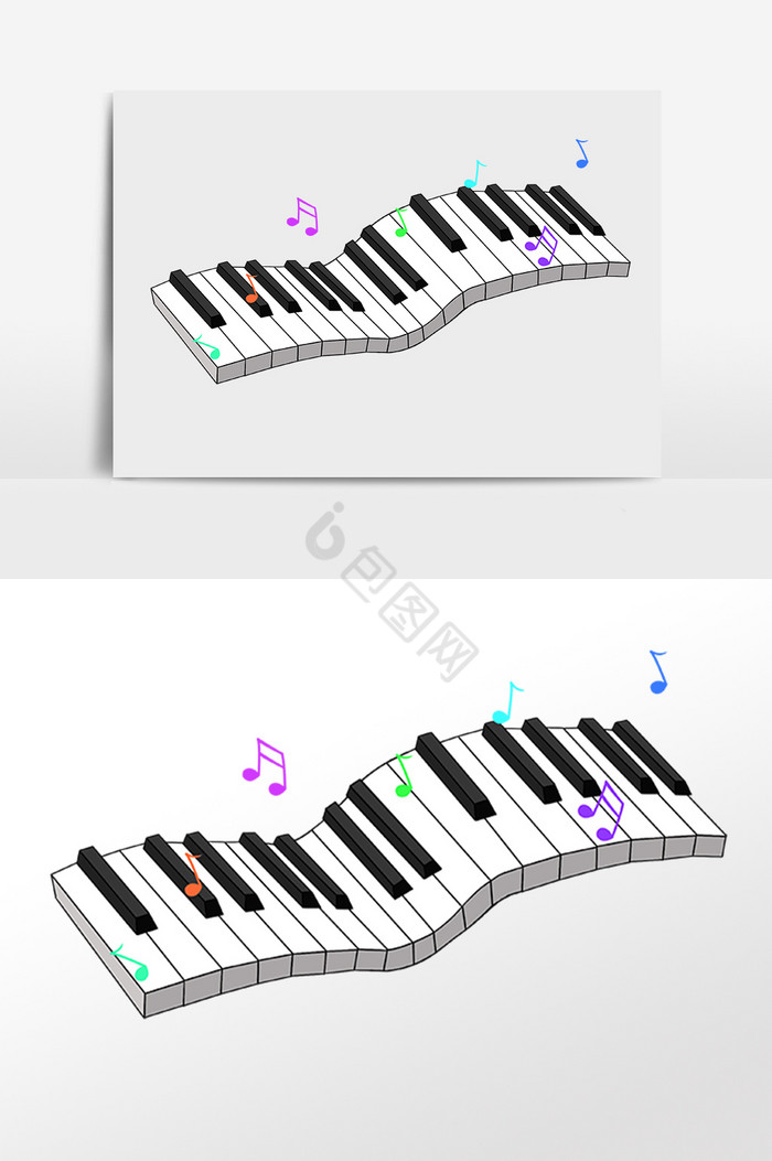 乐器钢琴音乐琴键插画图片