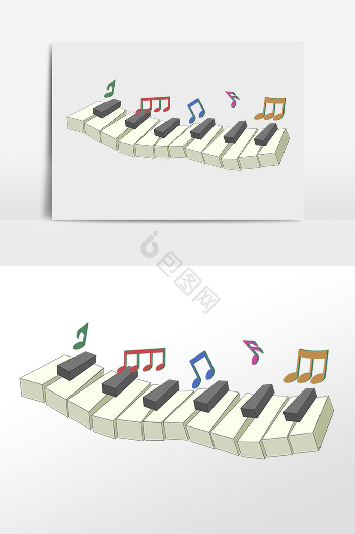 音乐乐器钢琴琴键插画图片