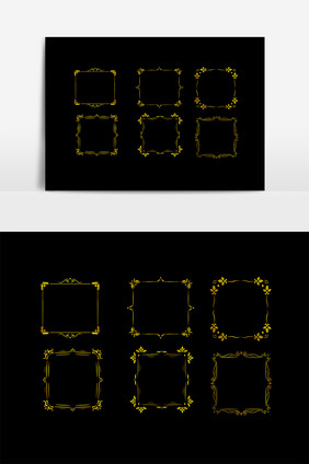 金色传统花纹边框设计素材