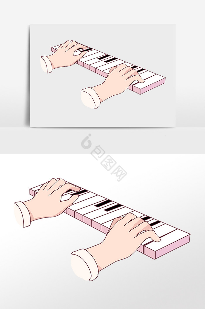 弹琴手势钢琴插画图片
