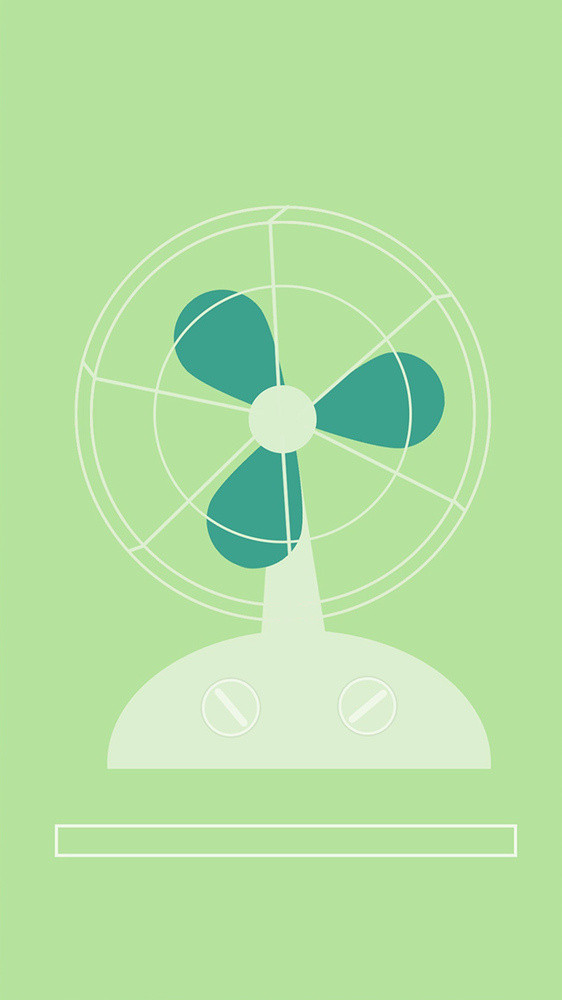 绿色清新风扇转动加载动态插画图图片