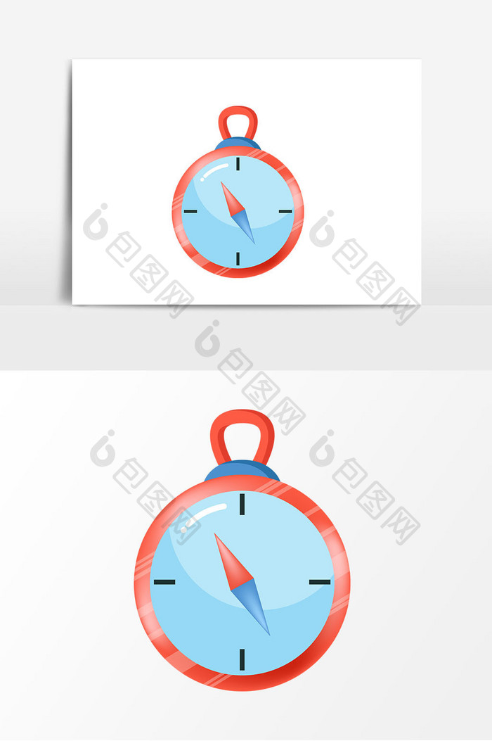 手绘卡通指南针矢量素材