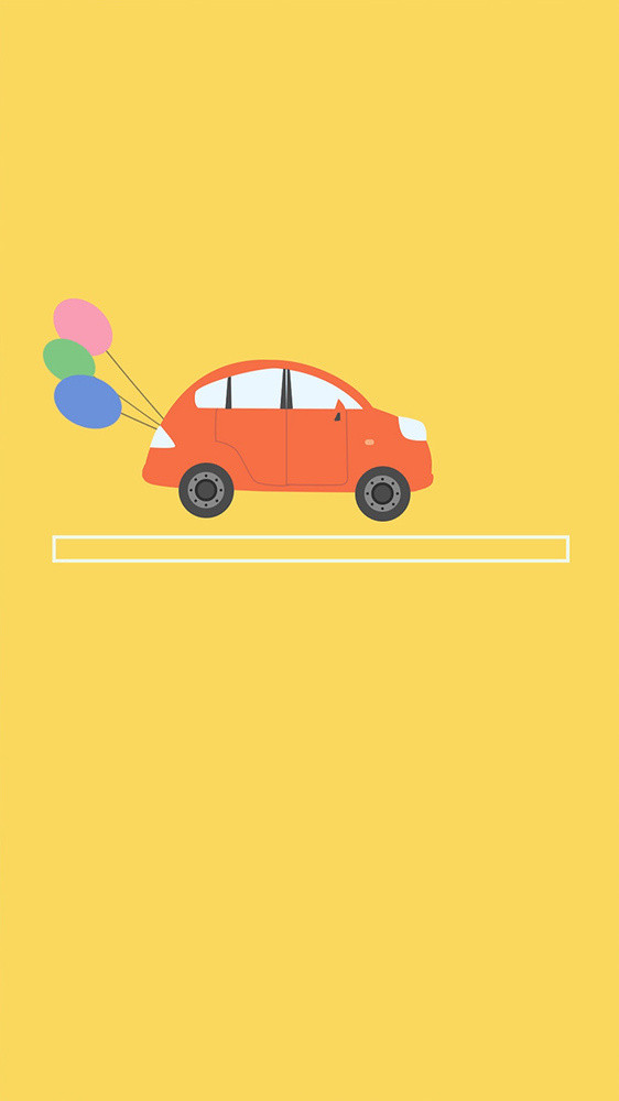 黄色背景橘色小汽车加载GIF动态插图图片