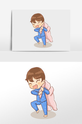 卡通漫画穿睡衣的小男孩睡衣背靠背外国男女运动内衣睡衣印花服装天猫