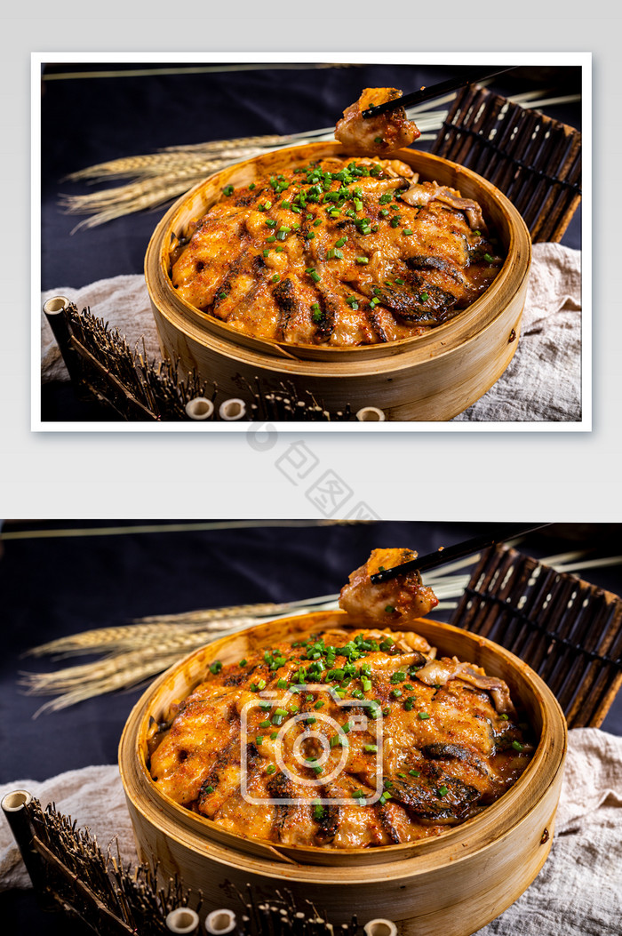中式米粉鱼美食摄影图片