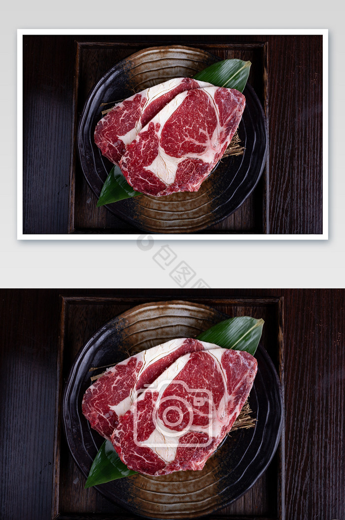 雪花牛肉烤肉美食摄影图片