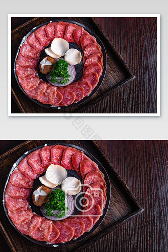猪肉片美食摄影图片