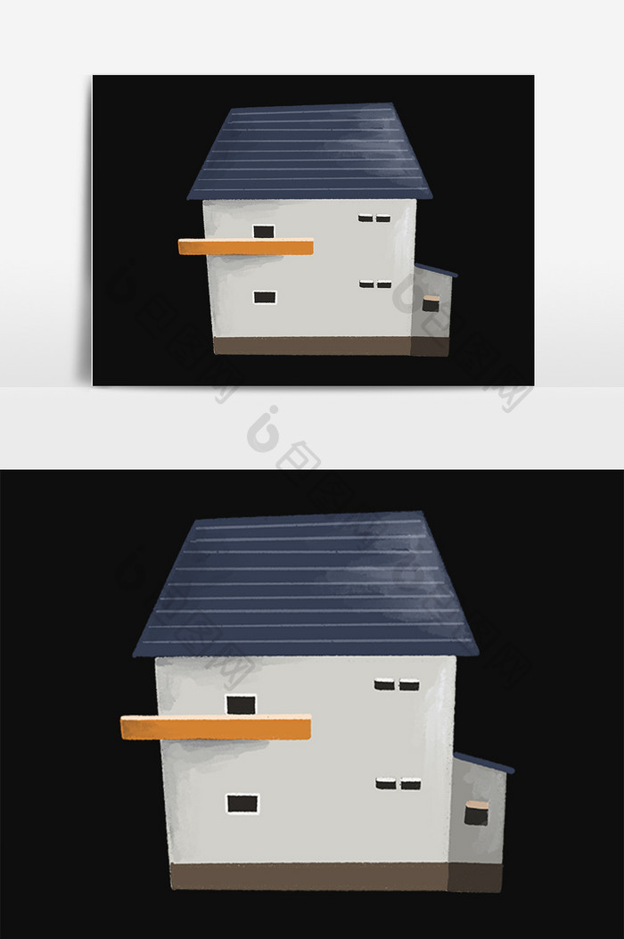 手绘卡通建筑住宅小房子插画